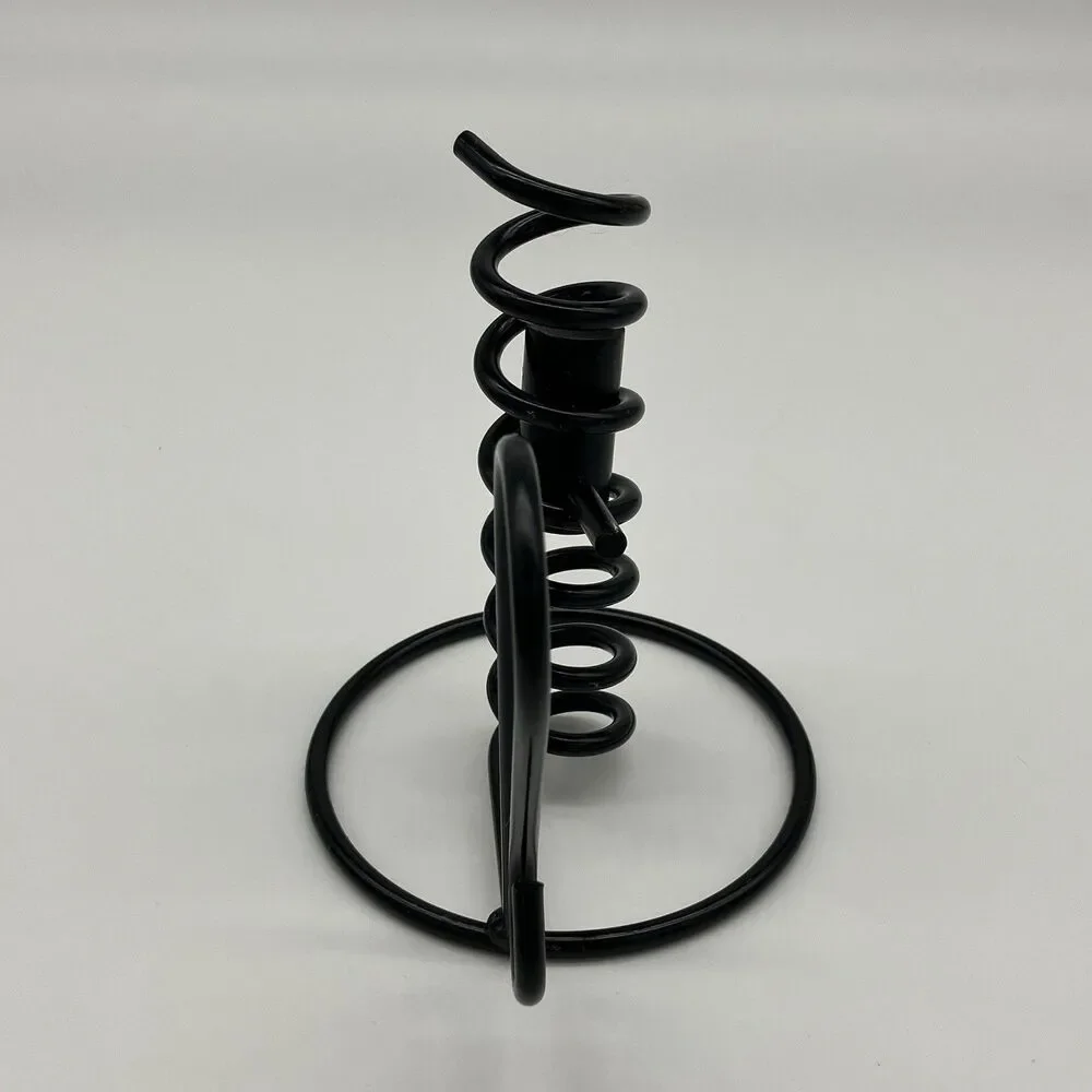 Vintage Hand Wrought Iron Spiral‎ Colonial Courting Candle